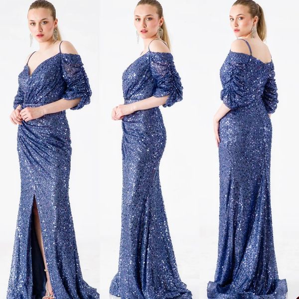 glamorous mermaid prom dresses off the shoulder sequined side split pleats backless zipper court gown custom made plus size party dress vest, Black
glamorous mermaid prom dresses off the shoulder sequined side split pleats backless zipper court gown custom made plus size party dress vest, Black