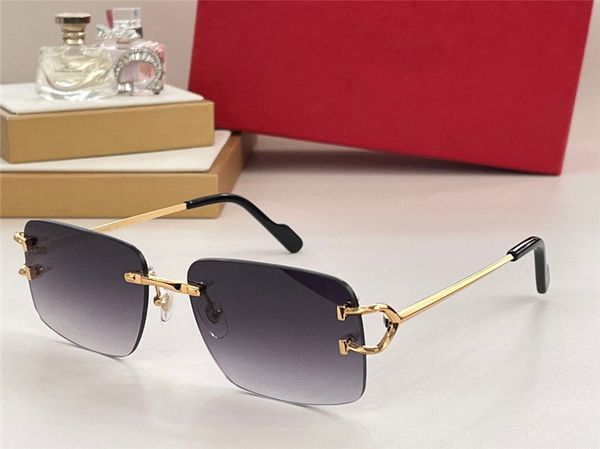 new fashion design square sunglasses 0330 rimless k gold frame simple and popular style outdoor uv400 protection glasses, White;black
new fashion design square sunglasses 0330 rimless k gold frame simple and popular style outdoor uv400 protection glasses, White;black