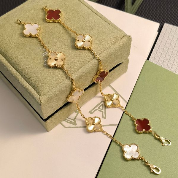 high-quality brand clover designer chain bracelets for women 18k gold plated mother of pearl link 4 leaf 5 flowers love bracelet jewelry, Black
high-quality brand clover designer chain bracelets for women 18k gold plated mother of pearl link 4 leaf 5 flowers love bracelet jewelry, Black