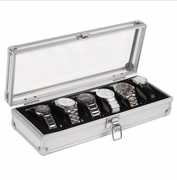 watch box 6 grid insert slots jewelry watches display storage box case aluminium jewelry decoration winder7224222, Black;blue
watch box 6 grid insert slots jewelry watches display storage box case aluminium jewelry decoration winder7224222, Black;blue