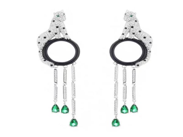 luxury brand party jewelry women panthere earrings 3d full diamond leopard drop earrings tassels drop water green stone panthe3942685, Silver
luxury brand party jewelry women panthere earrings 3d full diamond leopard drop earrings tassels drop water green stone panthe3942685, Silver