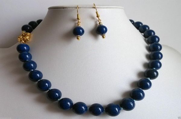 beautiful 12mm natural blue lapis lazuli necklace earrings jewelry set1233661, Black
beautiful 12mm natural blue lapis lazuli necklace earrings jewelry set1233661, Black