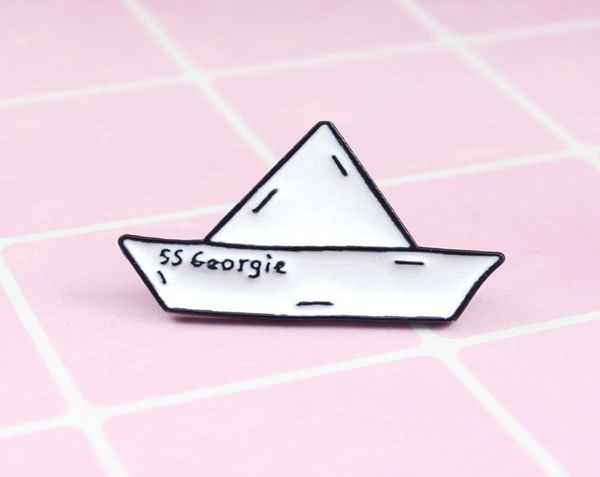 ss georgie paper boat enamel badge cartoon origami brooch paper boat maiden voyage cowboy lapels pin4016148, Gray
ss georgie paper boat enamel badge cartoon origami brooch paper boat maiden voyage cowboy lapels pin4016148, Gray