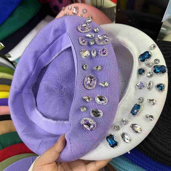 multi-color knitting beret cap summer hats for women fashion design diamonds rivet casquette homme chapeau femme sun cap berets l230523, Blue;gray
multi-color knitting beret cap summer hats for women fashion design diamonds rivet casquette homme chapeau femme sun cap berets l230523, Blue;gray