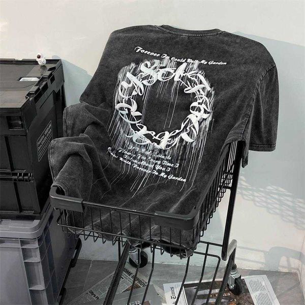 men's t-shirts european and american retro high street old design washed shortsleeved tshirt men and women oversize summer couple x062, White;black
men's t-shirts european and american retro high street old design washed shortsleeved tshirt men and women oversize summer couple x062, White;black