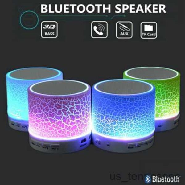 Image of Mini Speakers Wireless Portable Smart Bluetooth Crack Speaker Luminous Lights Rechargeable Card Mini Stereo Speaker for Computer Smartphone R230621