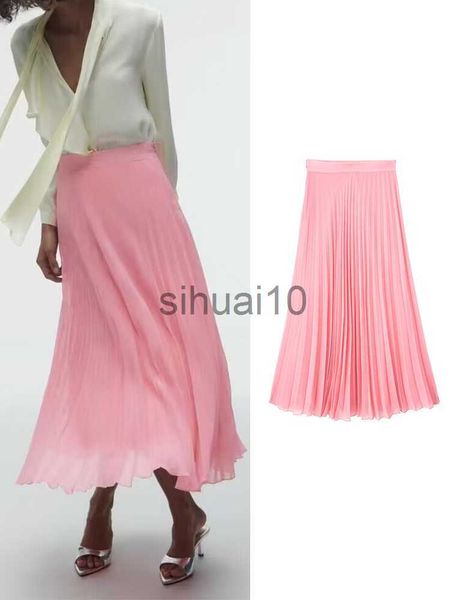 skirts 2023 women spring summer elegant chic solid color pleated midi skirt high waist luxury fashion female pink skirts faldas mujer j23062, Black
skirts 2023 women spring summer elegant chic solid color pleated midi skirt high waist luxury fashion female pink skirts faldas mujer j23062, Black