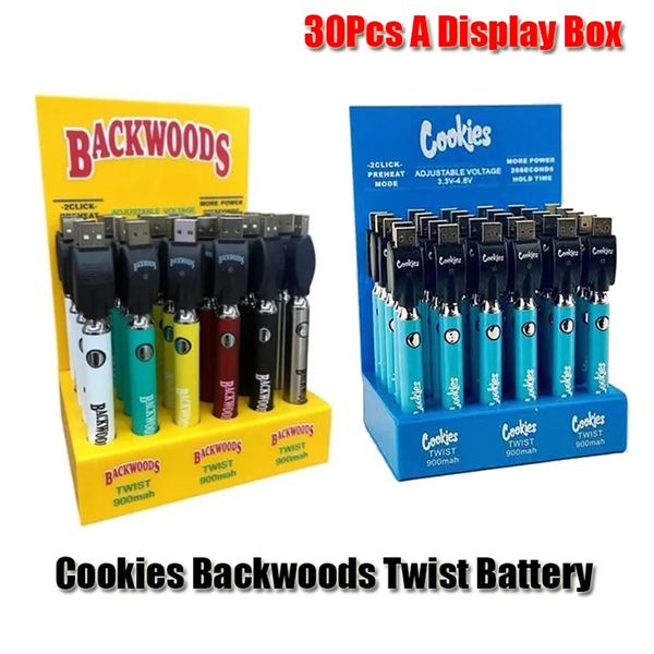 cookies / backwoods twist battery display 30ct individual batteries 900mah 510 threads
cookies / backwoods twist battery display 30ct individual batteries 900mah 510 threads