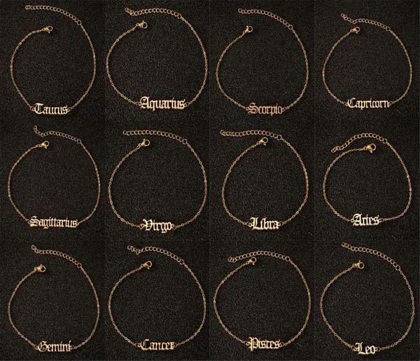 women men anklets chains 12 constellations zodiac sign letter goldsilver ankle bracelet birthday gift stainless steel foot chains7953715, Red;blue
women men anklets chains 12 constellations zodiac sign letter goldsilver ankle bracelet birthday gift stainless steel foot chains7953715, Red;blue