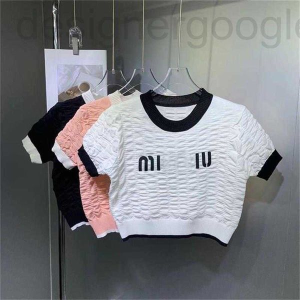 women's t-shirt designer 2023 spring/summer new pleated contrast knitted t-shirt for fashion slim fit, short sleeve style with letters, White
women's t-shirt designer 2023 spring/summer new pleated contrast knitted t-shirt for fashion slim fit, short sleeve style with letters, White