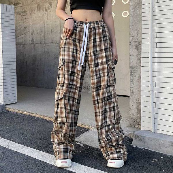 american style retro street style y2k plaid print drawcord wide leg laceup straight casual pants for women in spring 2023 l230621, Black;white
american style retro street style y2k plaid print drawcord wide leg laceup straight casual pants for women in spring 2023 l230621, Black;white
