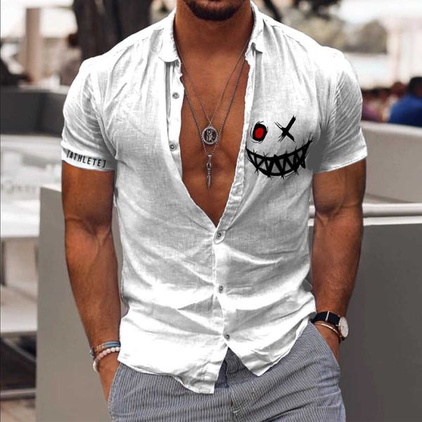 2023 new 3d digital heat transfer printing short sleeve shirt men's polo neck casual shirts, White;black
2023 new 3d digital heat transfer printing short sleeve shirt men's polo neck casual shirts, White;black