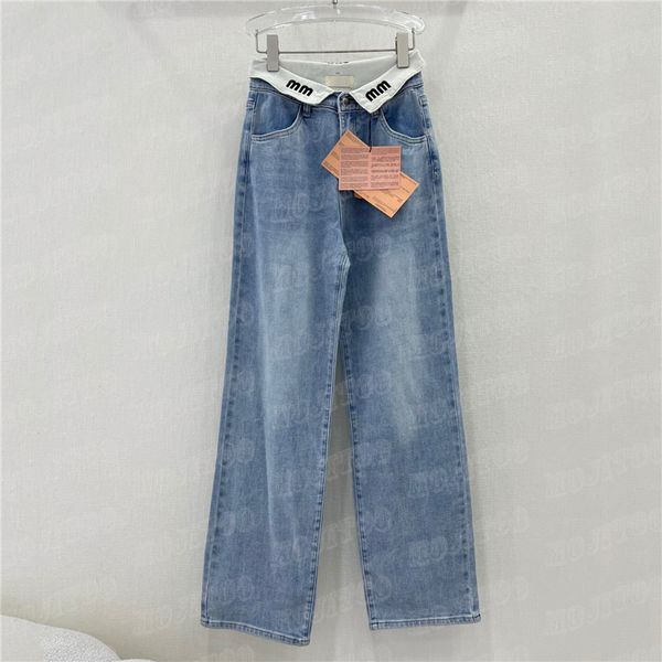 women designer jeans pants design waist cuffed letter embroidered straight leg pant high grade lady trousers, Black
women designer jeans pants design waist cuffed letter embroidered straight leg pant high grade lady trousers, Black