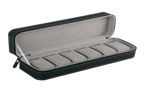 watch boxes cases 6 slot black gray pu leather pratical storage display holder box case with zipper casket packaging for men val8700195, Black;blue
watch boxes cases 6 slot black gray pu leather pratical storage display holder box case with zipper casket packaging for men val8700195, Black;blue