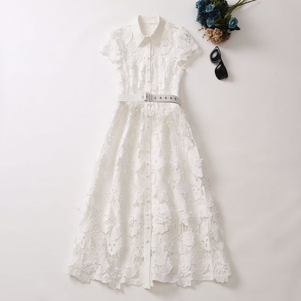 european and american women's dress 2023 summer new style lapel short sleeve hollow white fashion belt dress xxl, Black;gray
european and american women's dress 2023 summer new style lapel short sleeve hollow white fashion belt dress xxl, Black;gray