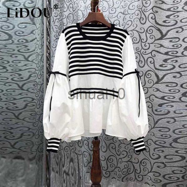 women's blouses shirts spring autumn o neck striped patchwork loose casual pullover blouse femme comfortable all-match bow shirt women&, White
women's blouses shirts spring autumn o neck striped patchwork loose casual pullover blouse femme comfortable all-match bow shirt women&, White