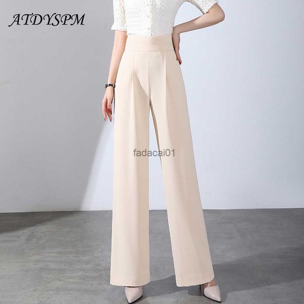 new 2023 fashion women pants apricot black drape straight trousers female casual elastic waist wide leg pants office pants l230621, Black;white
new 2023 fashion women pants apricot black drape straight trousers female casual elastic waist wide leg pants office pants l230621, Black;white