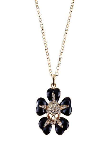 black small flower inlaid with gold skull saturn necklace lacquered skull flower necklace3040389, Silver
black small flower inlaid with gold skull saturn necklace lacquered skull flower necklace3040389, Silver
