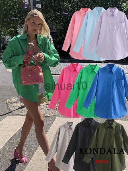 women's blouses shirts kondala 2023 women chic green oversized long autumn shirts solid single button casual blouses long sleeve elegan, White
women's blouses shirts kondala 2023 women chic green oversized long autumn shirts solid single button casual blouses long sleeve elegan, White