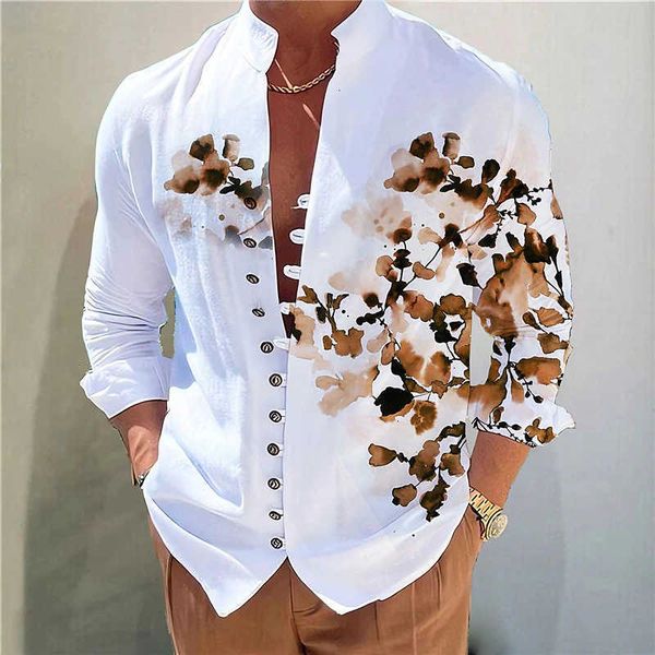 2023 men's new shirt fashion print collar long-sleeved shirt spot spring and summer men, White;black
2023 men's new shirt fashion print collar long-sleeved shirt spot spring and summer men, White;black