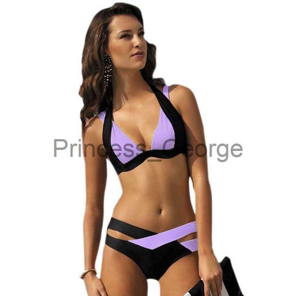 women's plus size swimwear swimsuit european and american split swimsuit color matching cross bikini 2piece set women swimsuit x0621, Black
women's plus size swimwear swimsuit european and american split swimsuit color matching cross bikini 2piece set women swimsuit x0621, Black