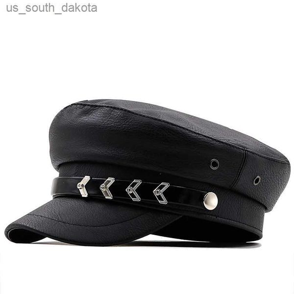 new women flat ed bright pu leather beanie autumn winter black military hat girl beret fashion classic retro cap l230523, Blue;gray
new women flat ed bright pu leather beanie autumn winter black military hat girl beret fashion classic retro cap l230523, Blue;gray