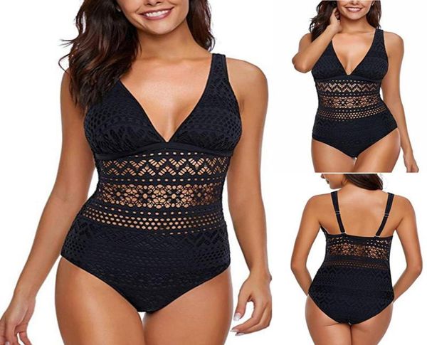 women one piece swimsuit large size solid lace mesh hollow out siamese swimwear beachwear maillot de bain 2021 new2411104
women one piece swimsuit large size solid lace mesh hollow out siamese swimwear beachwear maillot de bain 2021 new2411104