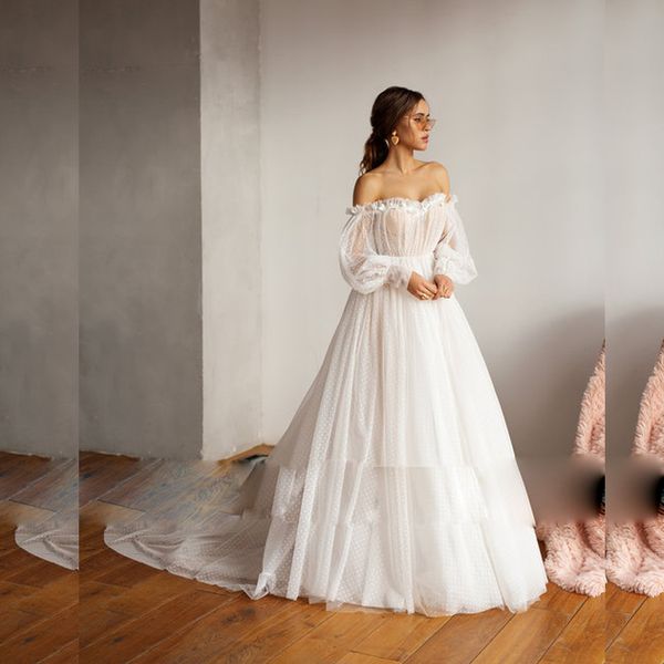 simple lace country wedding dress with remove long bishop sleeve off shoulder beach bridal wedding gown women train dress for bride, White
simple lace country wedding dress with remove long bishop sleeve off shoulder beach bridal wedding gown women train dress for bride, White