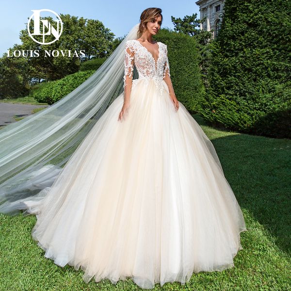 ball gown long sleeves wedding dress 2023 appliques beading sequins dress for bride v-neck champagne bridal gown vestidos de novia, White
ball gown long sleeves wedding dress 2023 appliques beading sequins dress for bride v-neck champagne bridal gown vestidos de novia, White