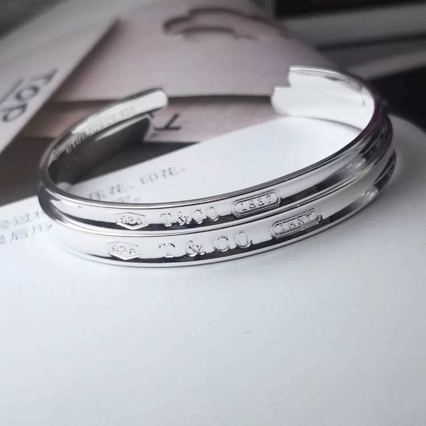 tiffay classic 925 sterling silver 1837 bracelet women's fashion white paired narrow wide band opening gift, Black
tiffay classic 925 sterling silver 1837 bracelet women's fashion white paired narrow wide band opening gift, Black