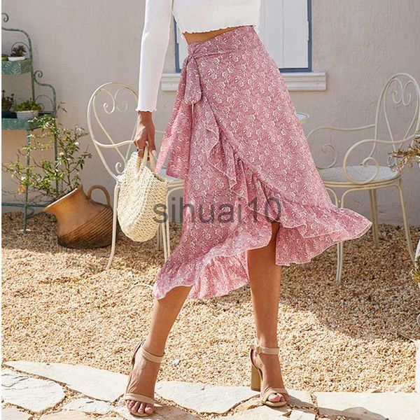 skirts ladies vintage floral print long summer skirt women high waist knotted tied wrap ruffle chiffon a line split woman skirts female j230, Black
skirts ladies vintage floral print long summer skirt women high waist knotted tied wrap ruffle chiffon a line split woman skirts female j230, Black