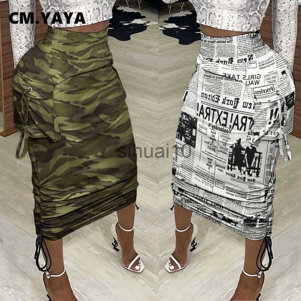 skirts cm.yaya elastic high waist pockeets shirrint mid calf women skirts print camouflage newspaper sheath skirt female summer 2021 j230621, Black
skirts cm.yaya elastic high waist pockeets shirrint mid calf women skirts print camouflage newspaper sheath skirt female summer 2021 j230621, Black