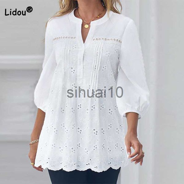 women's blouses shirts spring summer clothes for women all-match white v-neck hollow out pullover nine points sleeve blouse lace slim e
women's blouses shirts spring summer clothes for women all-match white v-neck hollow out pullover nine points sleeve blouse lace slim e