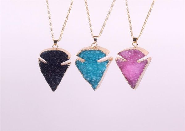 pretty nature crystal agate druzy quartz geode jasperstone arrowhead point pendant bead with gold electroplated fashion drusy char6890238, Silver
pretty nature crystal agate druzy quartz geode jasperstone arrowhead point pendant bead with gold electroplated fashion drusy char6890238, Silver