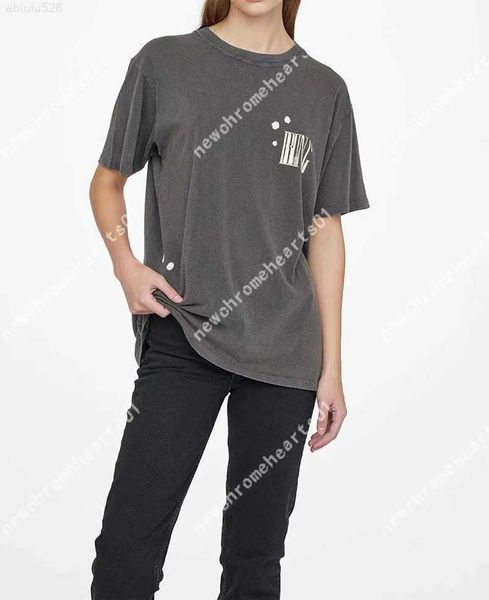 2023ss anine bing summer cotton t-shirt fashion letter printing color snowflake washing water women short-sleeved tees, White
2023ss anine bing summer cotton t-shirt fashion letter printing color snowflake washing water women short-sleeved tees, White