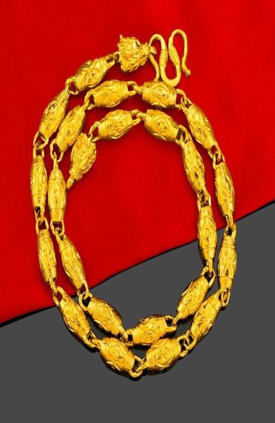 24k yellow gold 10mm olive shape necklace for men 60cm dragon head sand gold pendant necklace fine jewelry wedding birthday gift6103715, Silver
24k yellow gold 10mm olive shape necklace for men 60cm dragon head sand gold pendant necklace fine jewelry wedding birthday gift6103715, Silver