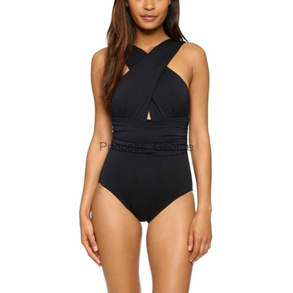 women's plus size swimwear one piece swimsuit women cross bandage high waist padded solid backless bikini halter tankini swimwear femal, Black
women's plus size swimwear one piece swimsuit women cross bandage high waist padded solid backless bikini halter tankini swimwear femal, Black