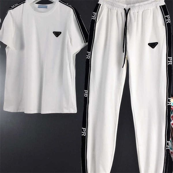 summer womens two piece long pant t shirt letter shoulder straps short-sleeved t-shirt drawstring letters triangle label decoration pants wo, White
summer womens two piece long pant t shirt letter shoulder straps short-sleeved t-shirt drawstring letters triangle label decoration pants wo, White