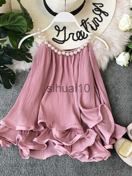 women's blouses shirts women's summer halter beading curled chiffon shirt ruffled loose baby shirt sleeveless women blouse ml843, White
women's blouses shirts women's summer halter beading curled chiffon shirt ruffled loose baby shirt sleeveless women blouse ml843, White