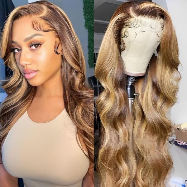 blonde lace front wig human hair for woman body wave highlight ombre blonde 13x4 lace wig colored human hair lace, Black;brown
blonde lace front wig human hair for woman body wave highlight ombre blonde 13x4 lace wig colored human hair lace, Black;brown