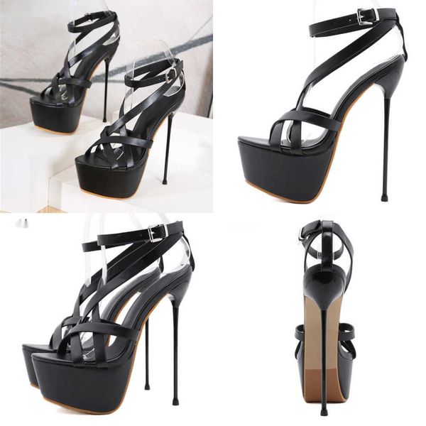 summer sandals platform stiletto high heels women's narrow band open toe ankle buckle strap shoes 230511, Black
summer sandals platform stiletto high heels women's narrow band open toe ankle buckle strap shoes 230511, Black