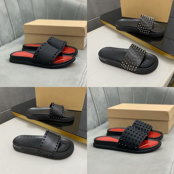 luxurys man classic spike slippers flat spikes slide sandal mens thick rubber sole slipper studs slides platform mules for men summer casual, Black
luxurys man classic spike slippers flat spikes slide sandal mens thick rubber sole slipper studs slides platform mules for men summer casual, Black