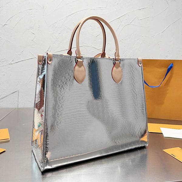fashion handbags large capacity tote bag silver color embossed letter women shoulder bags interior zipper pocket travel shopping handbag lad
fashion handbags large capacity tote bag silver color embossed letter women shoulder bags interior zipper pocket travel shopping handbag lad