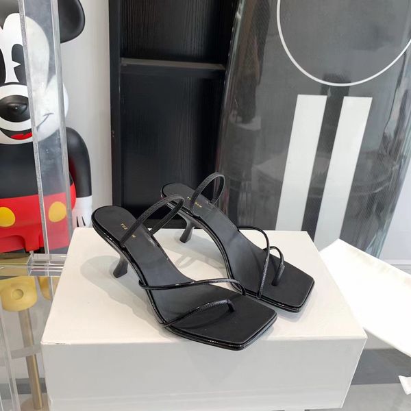 the row sanda designer rai leather sandals bare thin band sandals high heel elegant straps kitten heels slippers slides square toe fashion p, Black
the row sanda designer rai leather sandals bare thin band sandals high heel elegant straps kitten heels slippers slides square toe fashion p, Black