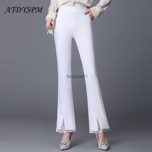 fashion white pants women classic high waist split casual flare pants chic lace stitching office lady straight trousers femme l230621, Black;white
fashion white pants women classic high waist split casual flare pants chic lace stitching office lady straight trousers femme l230621, Black;white