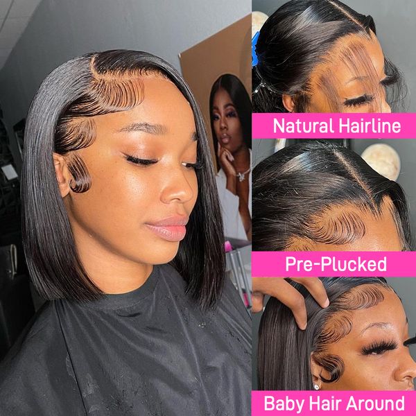 straight bob wig 13x4 hd transparent lace front brazilian hair glueless 13x6 lace frontal human hair wig, Black;brown
straight bob wig 13x4 hd transparent lace front brazilian hair glueless 13x6 lace frontal human hair wig, Black;brown