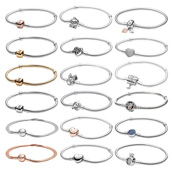 2023 women's sterling silver pandora charm snake chain bone women's bracelet fashion charm summer bracelet fashion universal brace, Golden;silver
2023 women's sterling silver pandora charm snake chain bone women's bracelet fashion charm summer bracelet fashion universal brace, Golden;silver