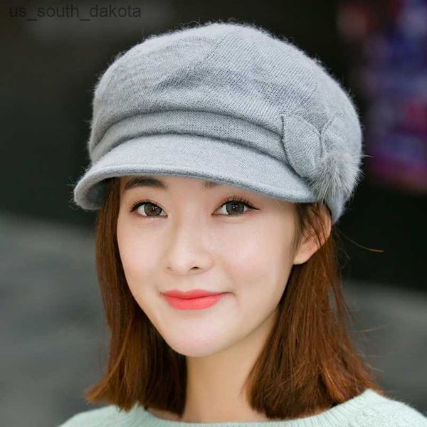 h7707 women beret hat female korean autumn winter warm simple knitted cap lady outdoor casual fashion vintage hats l230523, Blue;gray
h7707 women beret hat female korean autumn winter warm simple knitted cap lady outdoor casual fashion vintage hats l230523, Blue;gray