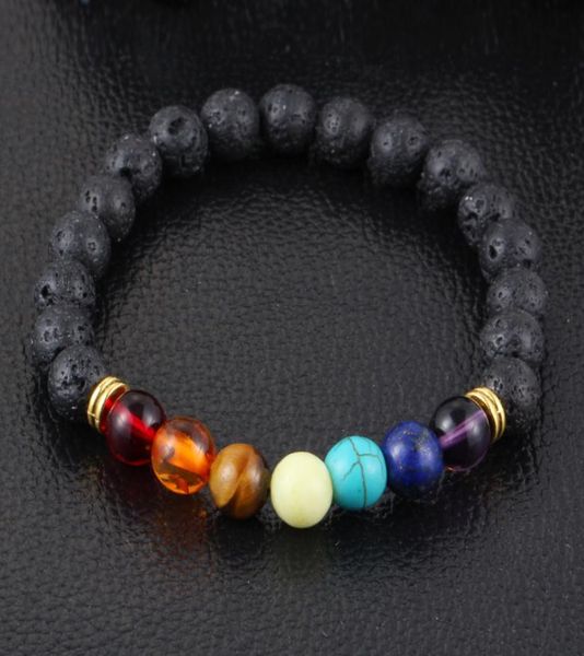 seven chakra bracelet strands natural stone 8mm lavarock yoga beaded bracelets 100pcslot1068730, Black
seven chakra bracelet strands natural stone 8mm lavarock yoga beaded bracelets 100pcslot1068730, Black