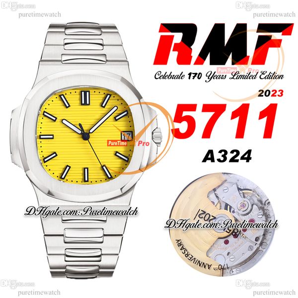 rmf 5711 celebrate 170 years a324cs automatic mens watch limited edition yellow textured dial stainless steel bracelet super version reloj h, Slivery;brown
rmf 5711 celebrate 170 years a324cs automatic mens watch limited edition yellow textured dial stainless steel bracelet super version reloj h, Slivery;brown